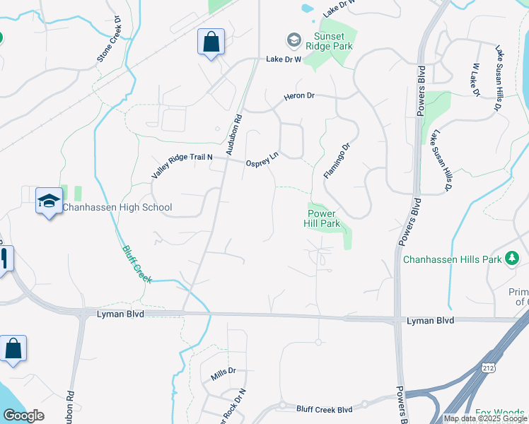 map of restaurants, bars, coffee shops, grocery stores, and more near 8726 Stonefield Ln in Chanhassen