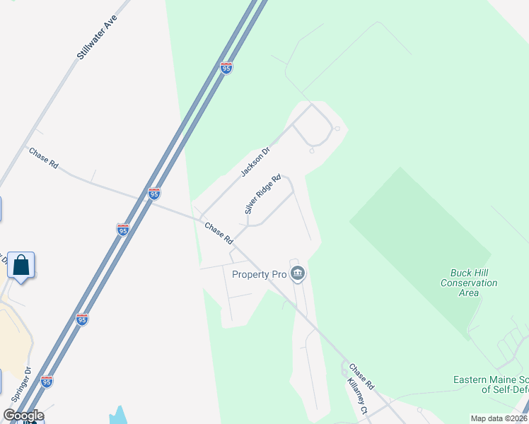 map of restaurants, bars, coffee shops, grocery stores, and more near 27 Silver Ridge Road in Veazie