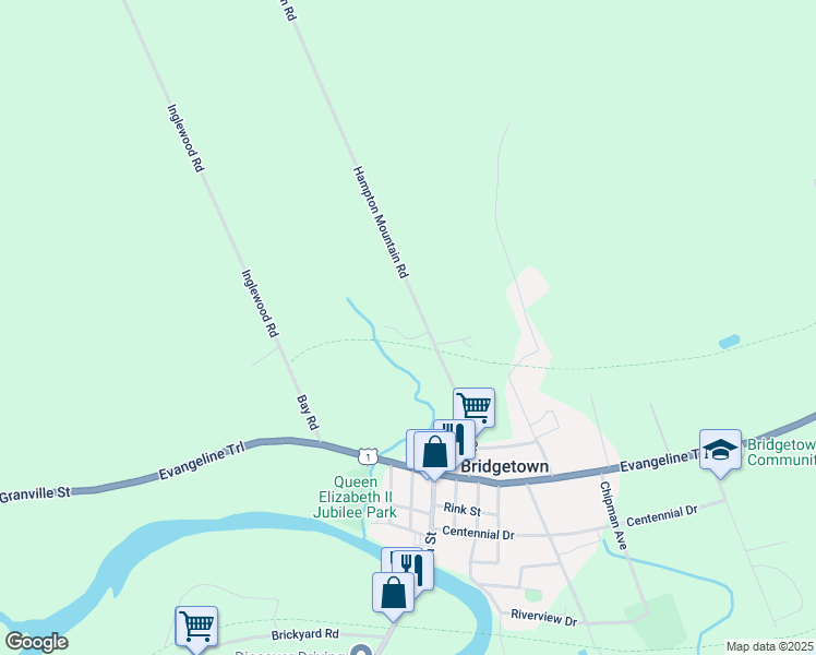 map of restaurants, bars, coffee shops, grocery stores, and more near 54 Church Street in Bridgetown