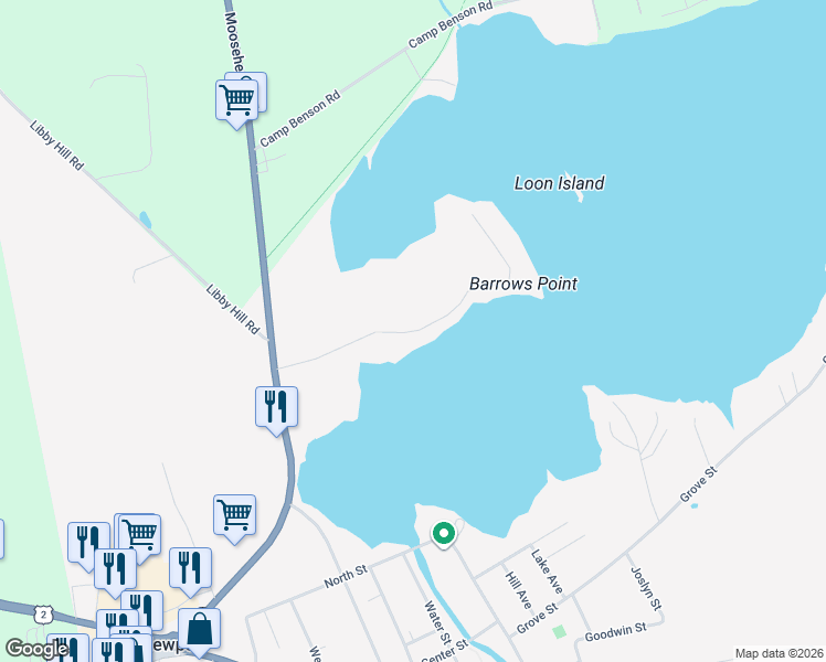 map of restaurants, bars, coffee shops, grocery stores, and more near 119 Barrows Point Road in Newport