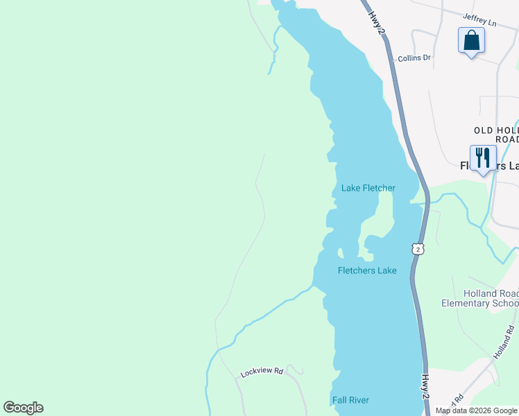 map of restaurants, bars, coffee shops, grocery stores, and more near 40 Sutherland Drive in Fall River