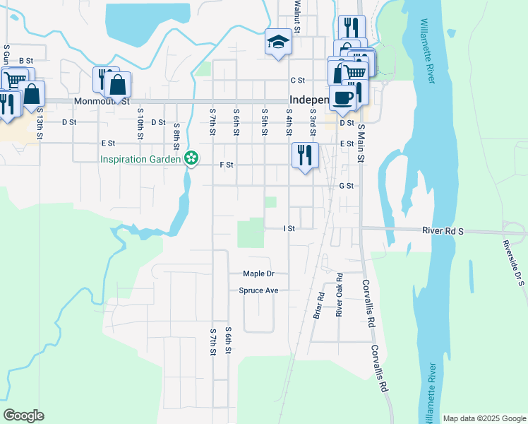 map of restaurants, bars, coffee shops, grocery stores, and more near 750 South 5th Street in Independence