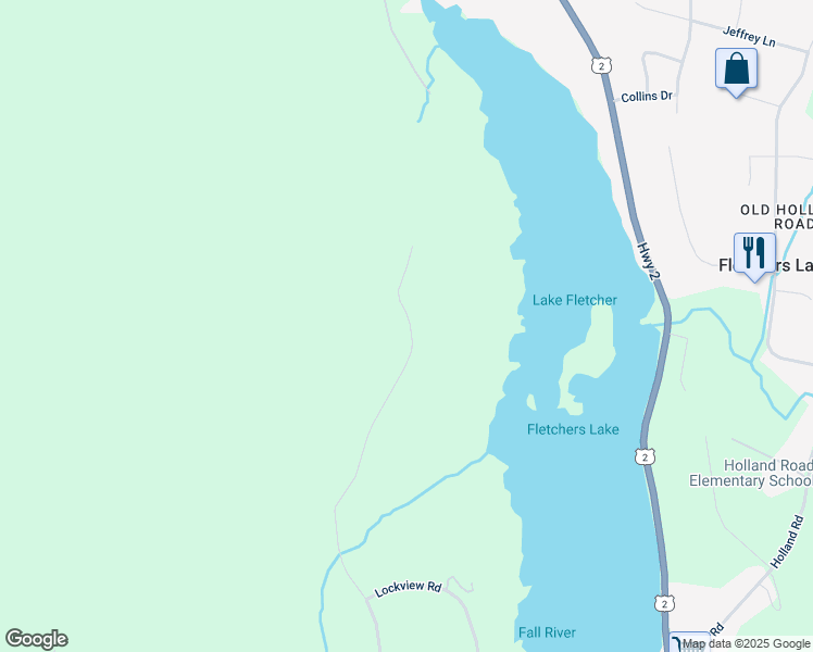 map of restaurants, bars, coffee shops, grocery stores, and more near 40 Sutherland Drive in Fall River