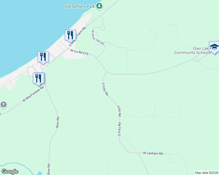 map of restaurants, bars, coffee shops, grocery stores, and more near 9303 South Fritz Road in Maple City