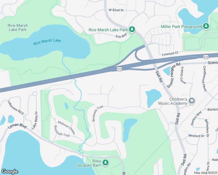 map of restaurants, bars, coffee shops, grocery stores, and more near 8678 Sherwood Bluff in Eden Prairie