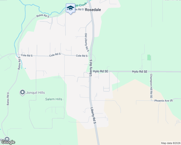 map of restaurants, bars, coffee shops, grocery stores, and more near 7501 Liberty Road South in Salem