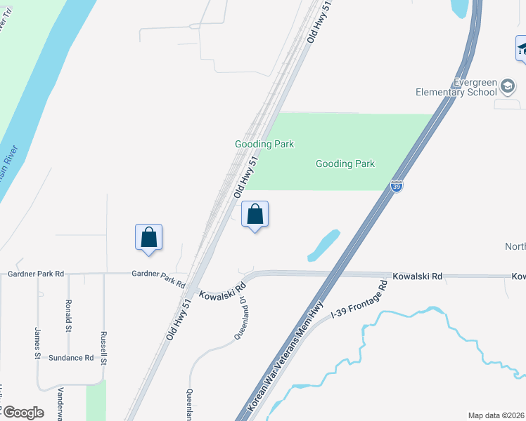 map of restaurants, bars, coffee shops, grocery stores, and more near 2180 Old Highway 51 in Mosinee