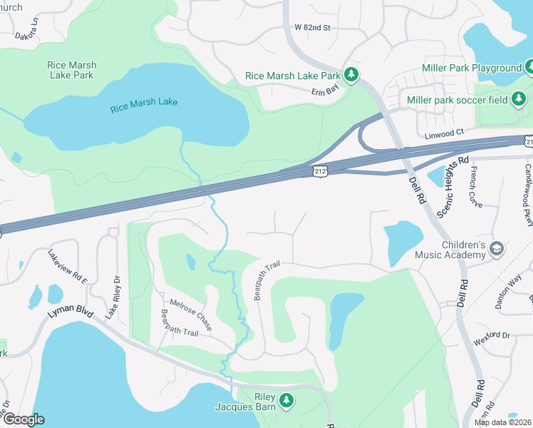 map of restaurants, bars, coffee shops, grocery stores, and more near 8662 Great Waters Alcove in Eden Prairie