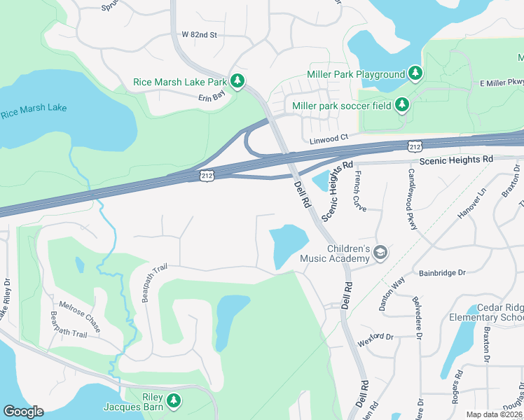 map of restaurants, bars, coffee shops, grocery stores, and more near 17996 Turtle Point in Eden Prairie