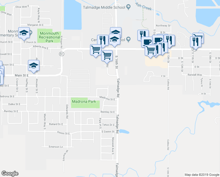 map of restaurants, bars, coffee shops, grocery stores, and more near 380 Talmadge Road in Independence