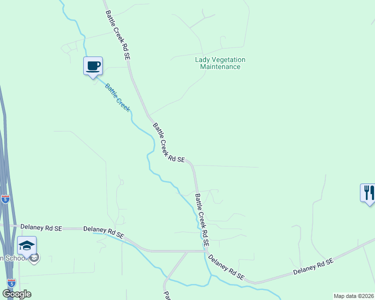 map of restaurants, bars, coffee shops, grocery stores, and more near 7474 Battle Creek Road Southeast in Salem