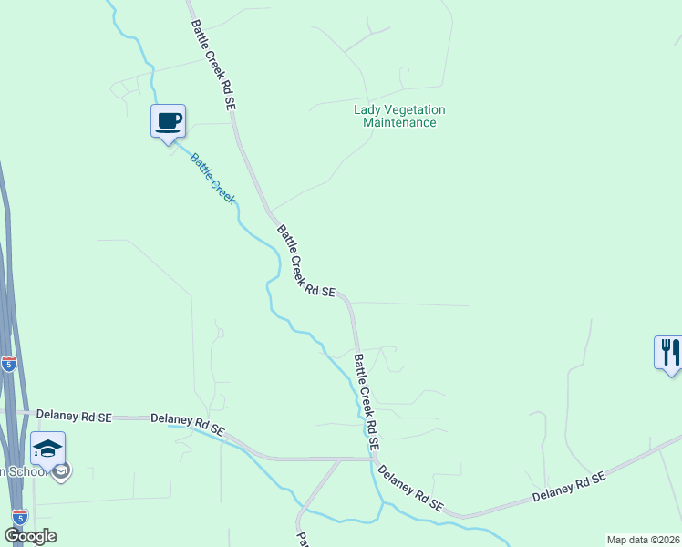 map of restaurants, bars, coffee shops, grocery stores, and more near 7474 Battle Creek Road Southeast in Salem