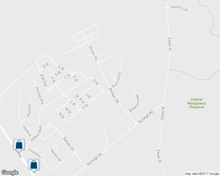 map of restaurants, bars, coffee shops, grocery stores, and more near 195 Bomarc Road in Bangor
