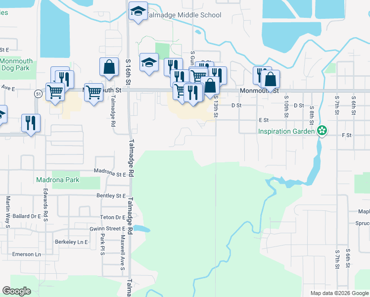 map of restaurants, bars, coffee shops, grocery stores, and more near 1470 Falcon Loop in Independence