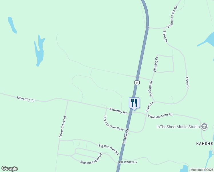 map of restaurants, bars, coffee shops, grocery stores, and more near 1031 Xavier Street in Gravenhurst