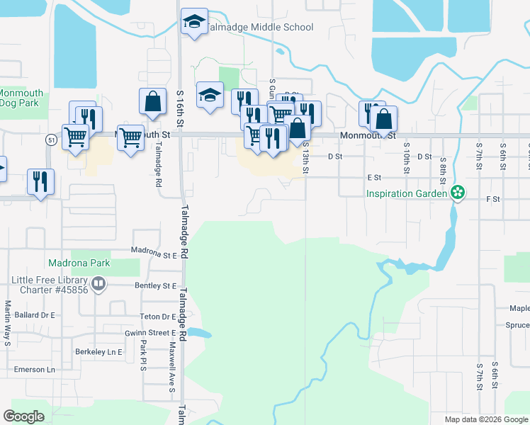 map of restaurants, bars, coffee shops, grocery stores, and more near 1435 Falcon Loop in Independence