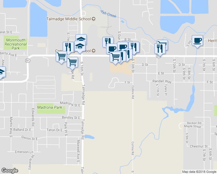 map of restaurants, bars, coffee shops, grocery stores, and more near 1456 Falcon Loop in Independence