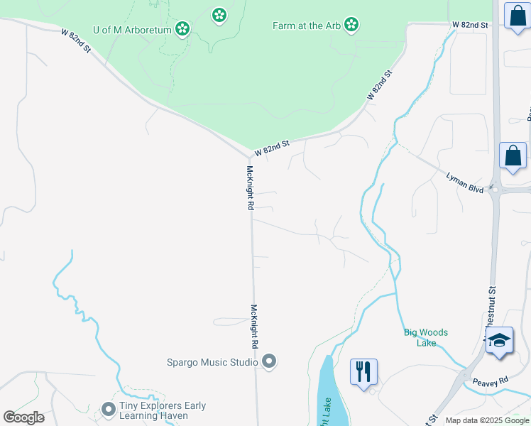 map of restaurants, bars, coffee shops, grocery stores, and more near 3751 McKnight Road in Chaska
