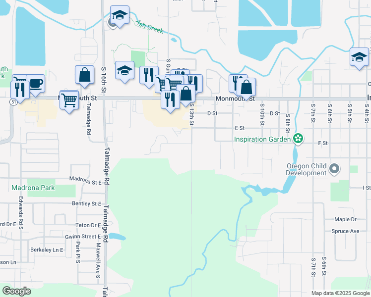 map of restaurants, bars, coffee shops, grocery stores, and more near 1402 Falcon Loop in Independence