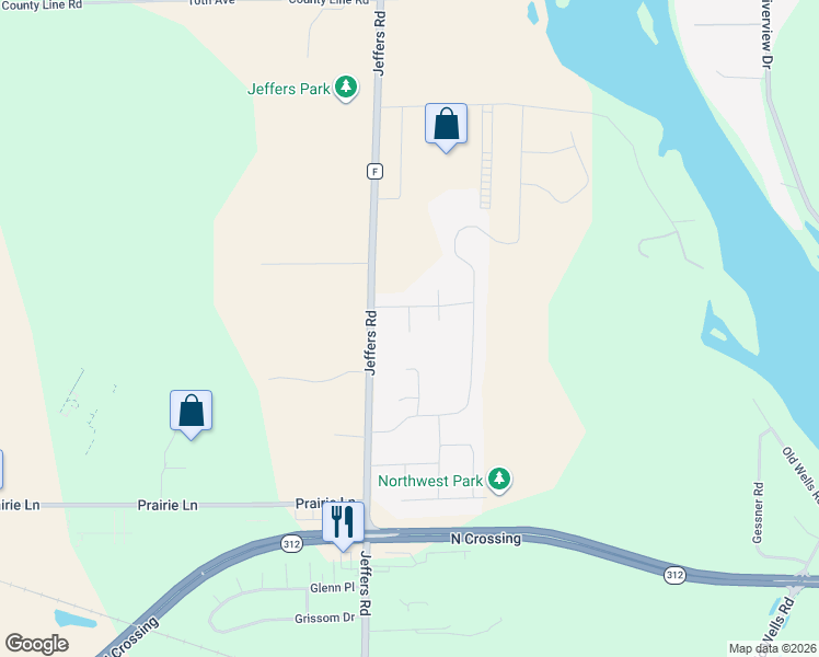 map of restaurants, bars, coffee shops, grocery stores, and more near 955 Daisy Lane in Eau Claire