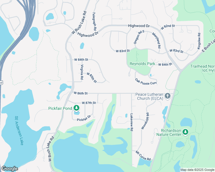 map of restaurants, bars, coffee shops, grocery stores, and more near 7525 West 84th Street in Minneapolis