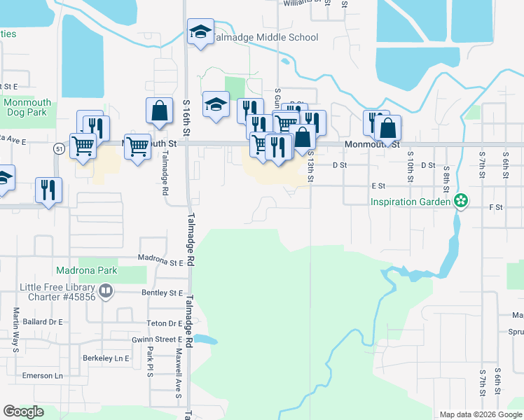 map of restaurants, bars, coffee shops, grocery stores, and more near 1435 Falcon Loop in Independence