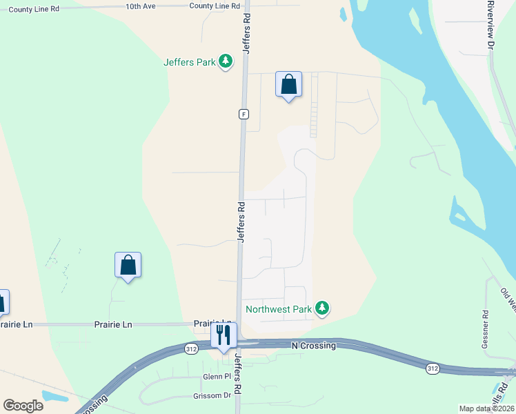 map of restaurants, bars, coffee shops, grocery stores, and more near 955 Daisy Lane in Eau Claire