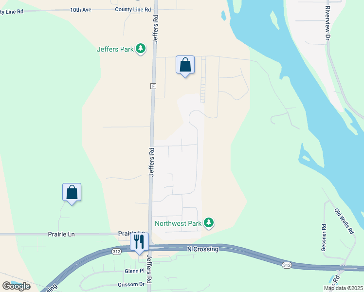 map of restaurants, bars, coffee shops, grocery stores, and more near Hobbs Court in Eau Claire