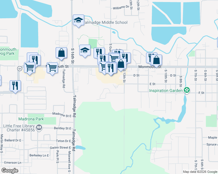 map of restaurants, bars, coffee shops, grocery stores, and more near 1416 Falcon Loop in Independence