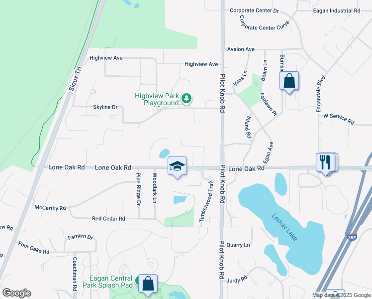 map of restaurants, bars, coffee shops, grocery stores, and more near 1413 Vince Trail in Saint Paul