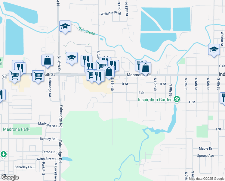 map of restaurants, bars, coffee shops, grocery stores, and more near 466 South 13th Street in Independence