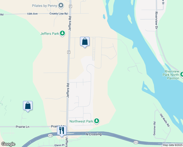 map of restaurants, bars, coffee shops, grocery stores, and more near 5182 Waylon Street in Eau Claire