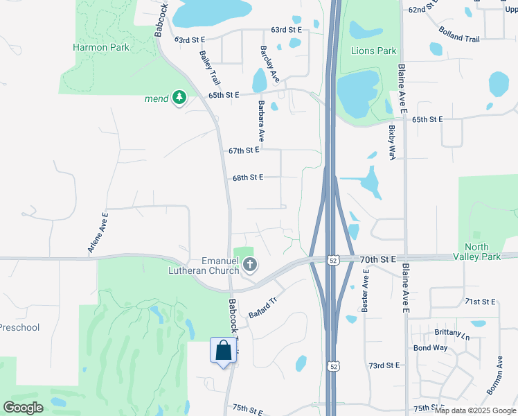 map of restaurants, bars, coffee shops, grocery stores, and more near 6872 Blackhawk Trail in Inver Grove Heights