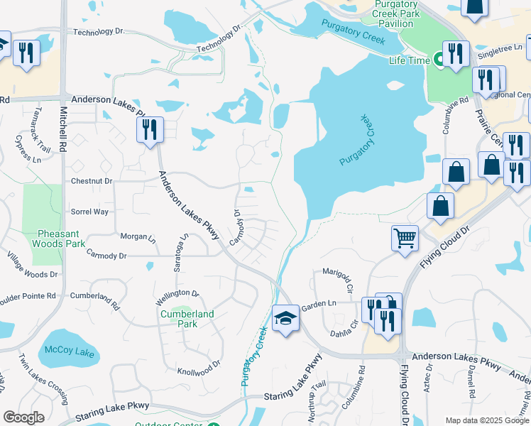 map of restaurants, bars, coffee shops, grocery stores, and more near 13533 Carmody Drive in Eden Prairie