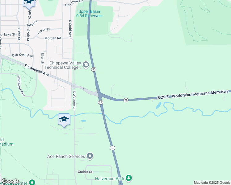 map of restaurants, bars, coffee shops, grocery stores, and more near N8604 940th Street in River Falls