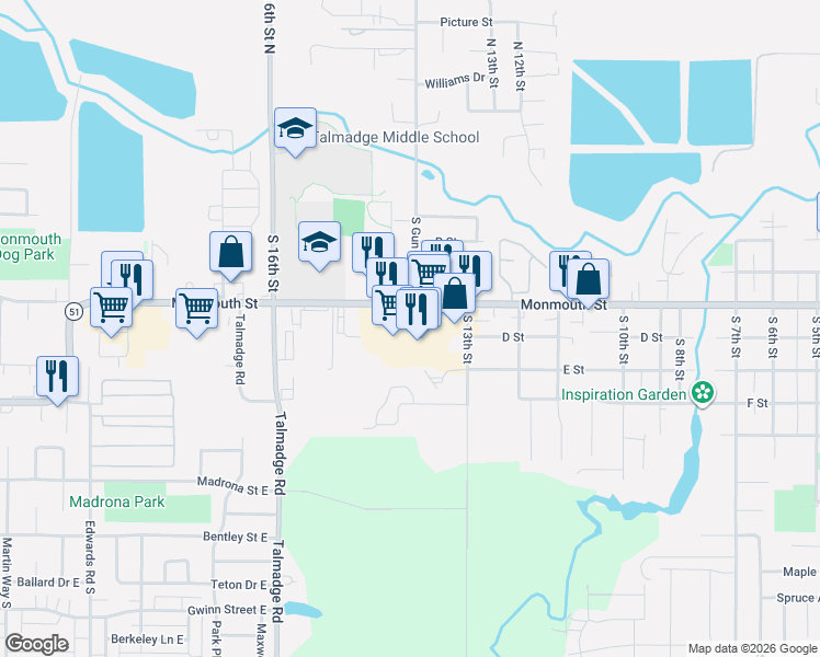 map of restaurants, bars, coffee shops, grocery stores, and more near 240 South Gun Club Road in Independence