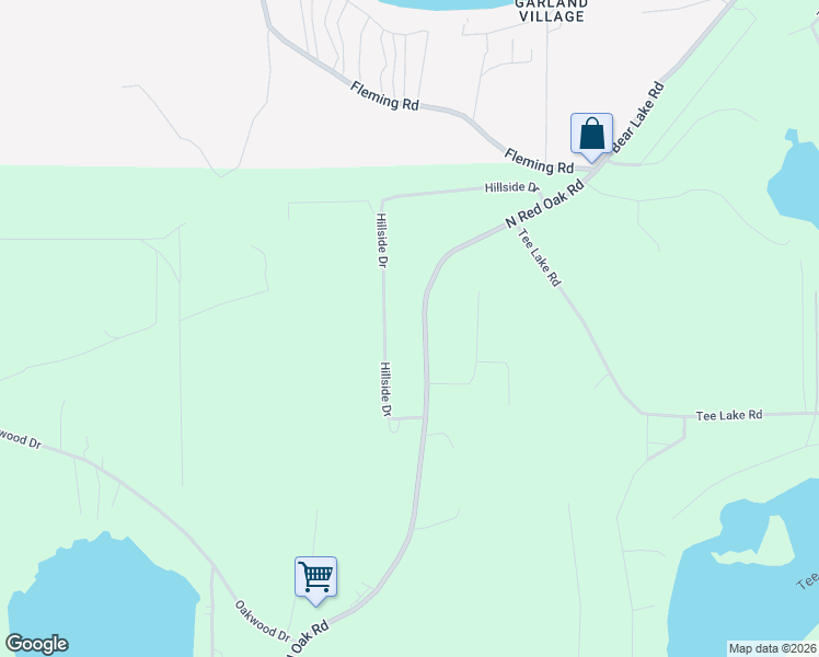 map of restaurants, bars, coffee shops, grocery stores, and more near 4470-5788 Hillside Drive in Oscoda