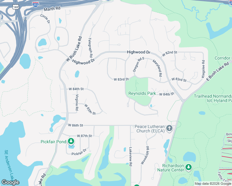 map of restaurants, bars, coffee shops, grocery stores, and more near 8400 Pennsylvania Rd in Minneapolis