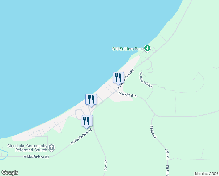 map of restaurants, bars, coffee shops, grocery stores, and more near 9004 South Dunns Farm Road in Maple City
