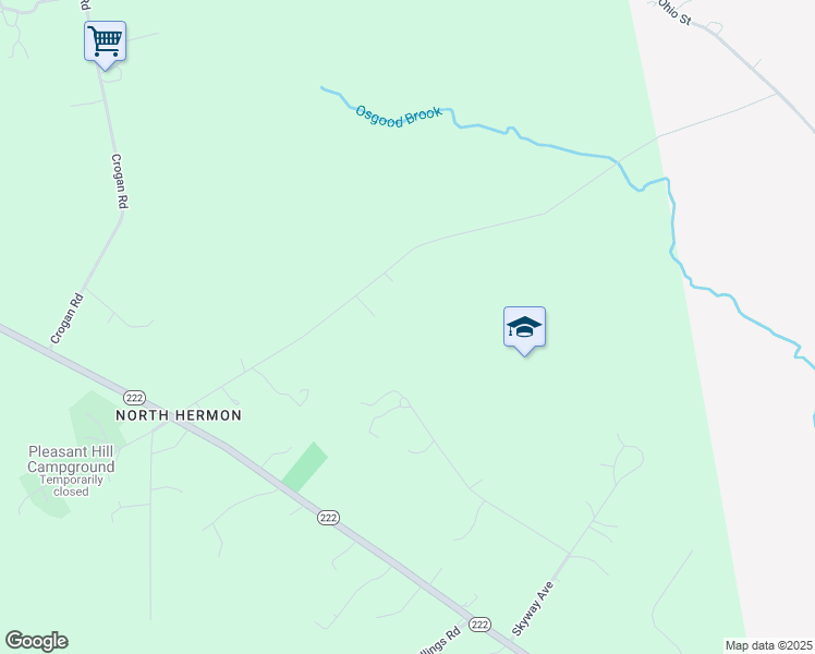 map of restaurants, bars, coffee shops, grocery stores, and more near Grouse Lane in Hermon