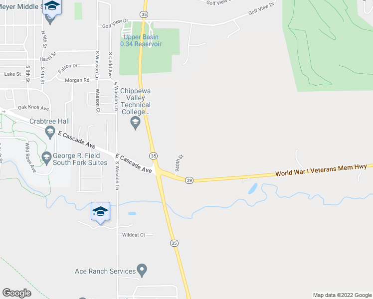 map of restaurants, bars, coffee shops, grocery stores, and more near N8652 940th Street in River Falls