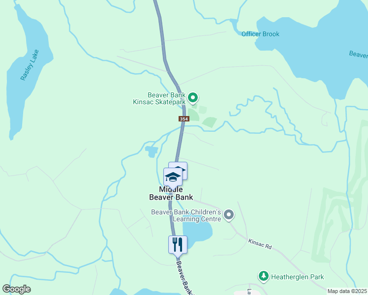 map of restaurants, bars, coffee shops, grocery stores, and more near 1631 Beaver Bank Road in Beaver Bank