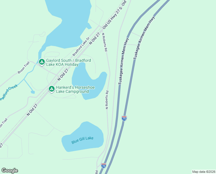 map of restaurants, bars, coffee shops, grocery stores, and more near North Roberts Road in Frederic