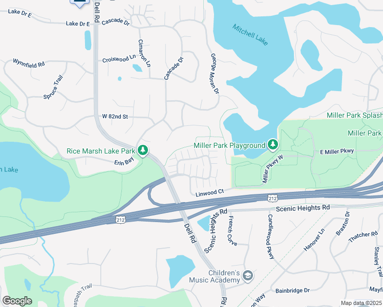 map of restaurants, bars, coffee shops, grocery stores, and more near 17898 Cobblestone Way in Eden Prairie