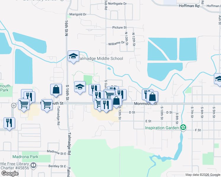 map of restaurants, bars, coffee shops, grocery stores, and more near 89 South Gun Club Road in Independence