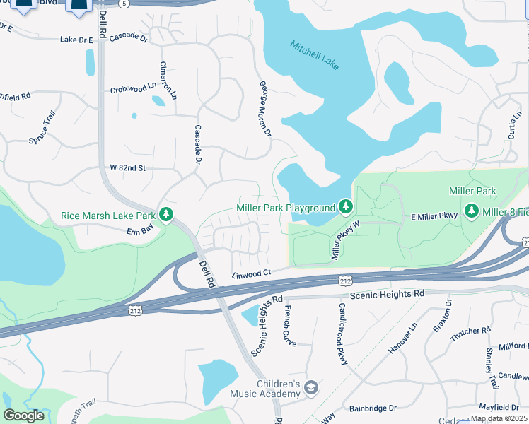 map of restaurants, bars, coffee shops, grocery stores, and more near 8313 Kimball Drive in Eden Prairie