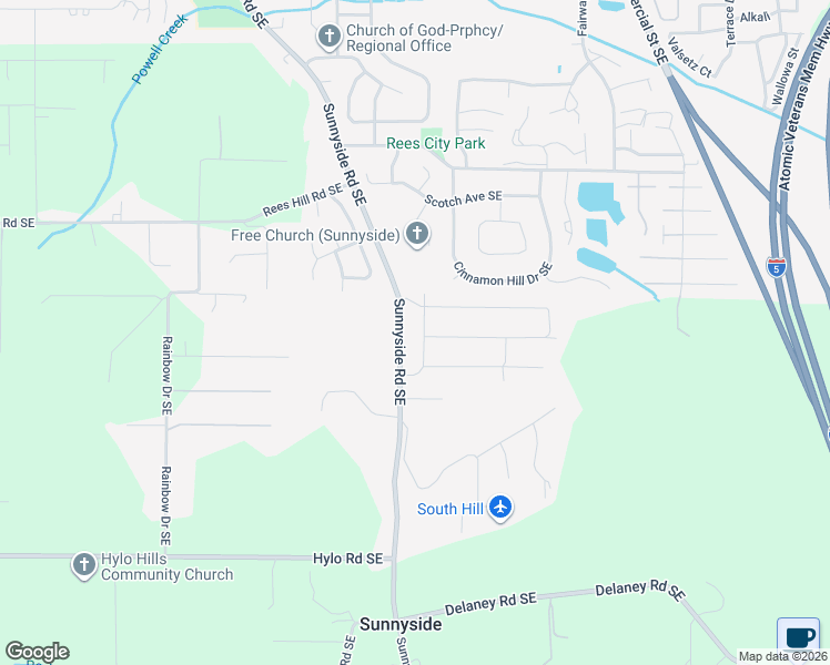 map of restaurants, bars, coffee shops, grocery stores, and more near 7068 Clover Creek Drive Southeast in Salem