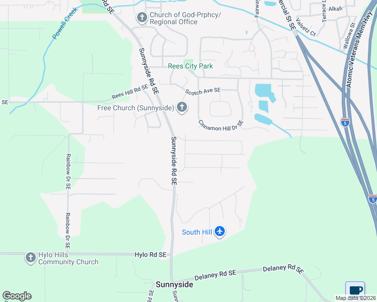 map of restaurants, bars, coffee shops, grocery stores, and more near 7068 Clover Creek Drive Southeast in Salem