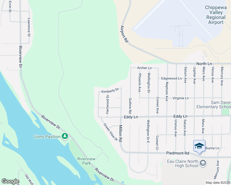 map of restaurants, bars, coffee shops, grocery stores, and more near 809 Kimberly Drive in Eau Claire