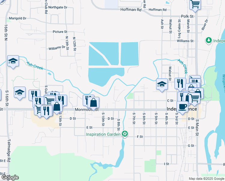 map of restaurants, bars, coffee shops, grocery stores, and more near 92 South 9th Street in Independence
